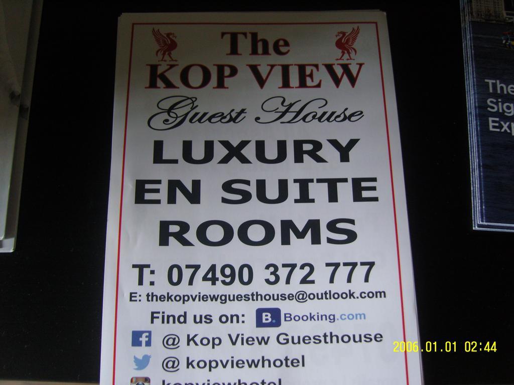 The Kop View Hotell Liverpool Exteriör bild